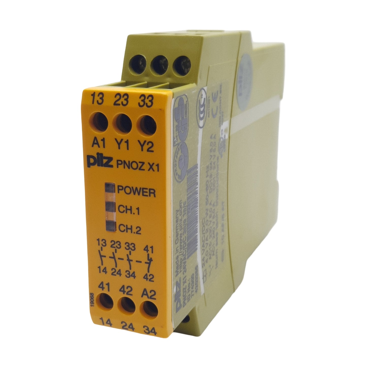 Used Pilz PNOZ X1 24VAC/DC 3n/o 1n/c Safety Relay, 1-Channel, 3NO + 1NC, 24VAC/VDC 6A