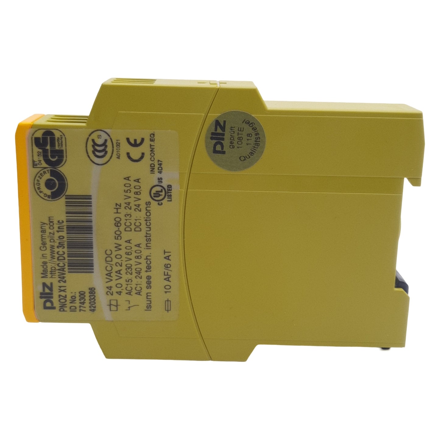 Used Pilz PNOZ X1 24VAC/DC 3n/o 1n/c Safety Relay, 1-Channel, 3NO + 1NC, 24VAC/VDC 6A