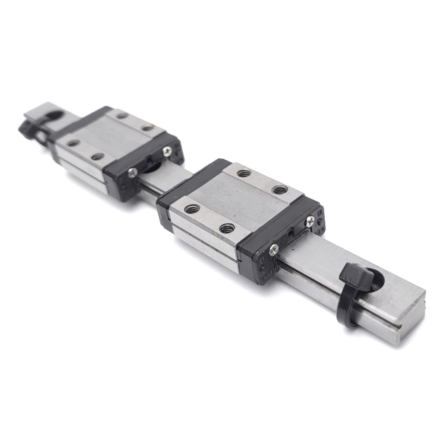 Used Hiwin MGN9CNHE (x2) Miniature Ball Bearing Linear Slides w/ 9x119mm Rail, 2.55kN