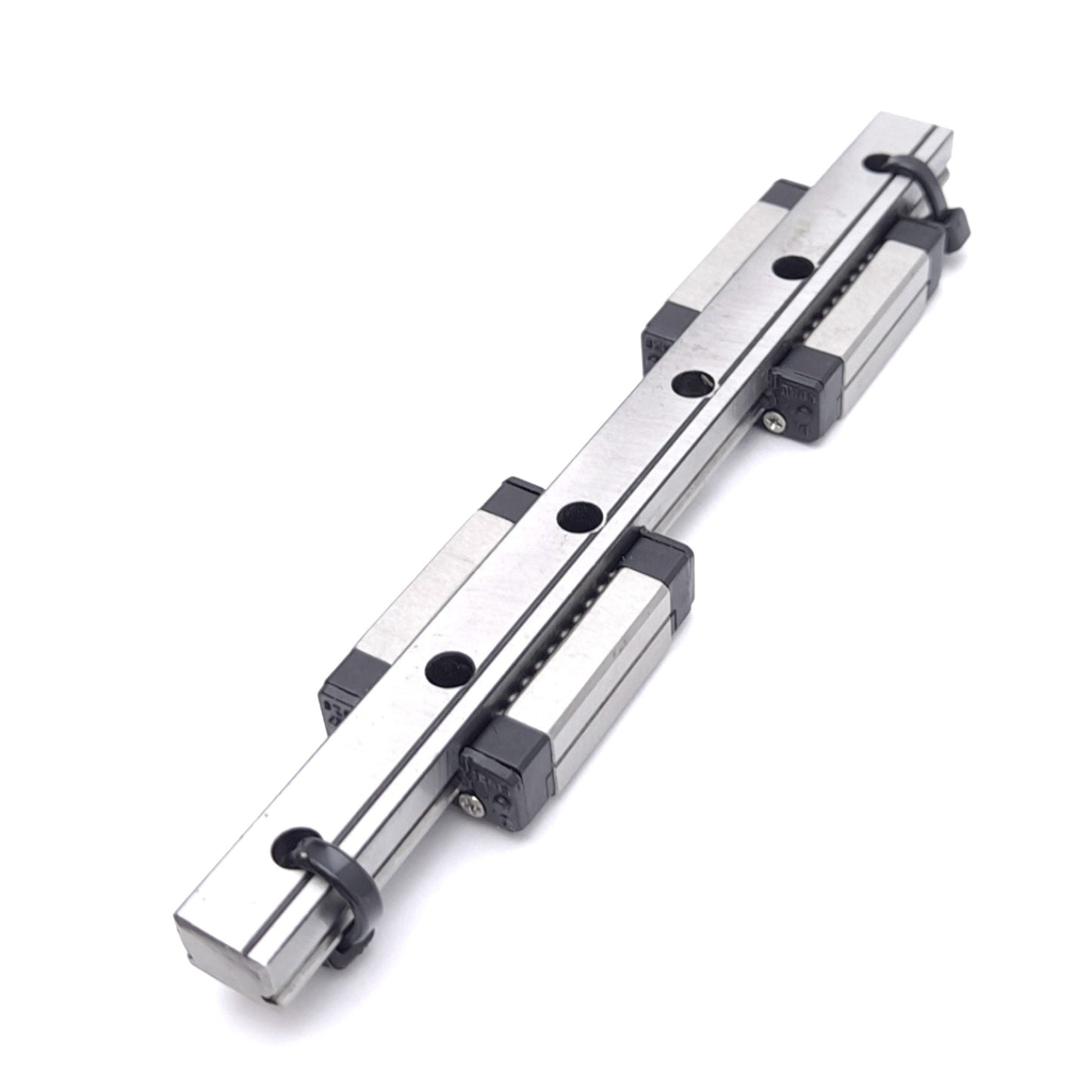Used Hiwin MGN9CNHE (x2) Miniature Ball Bearing Linear Slides w/ 9x119mm Rail, 2.55kN