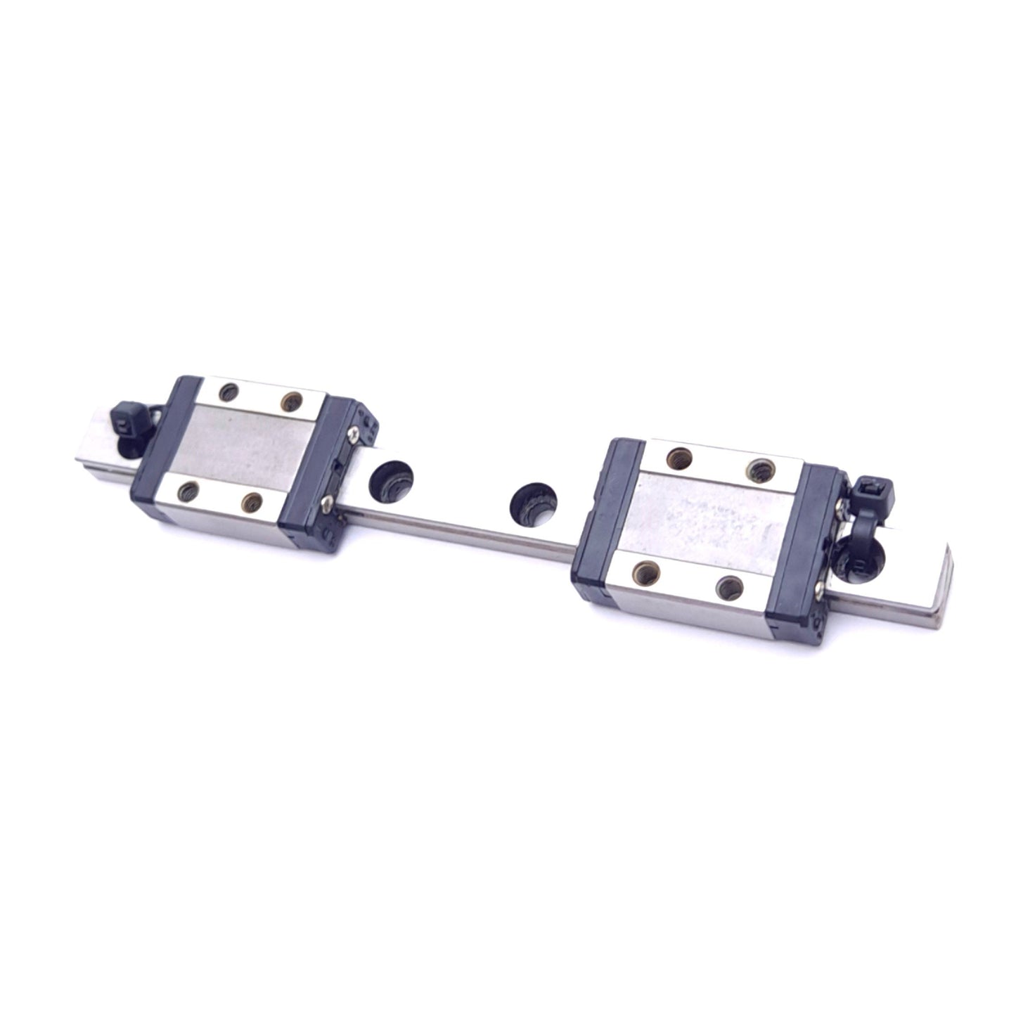 Used Hiwin MGN9CNHE (x2) Miniature Ball Bearing Linear Slides w/ 9x119mm Rail, 2.55kN