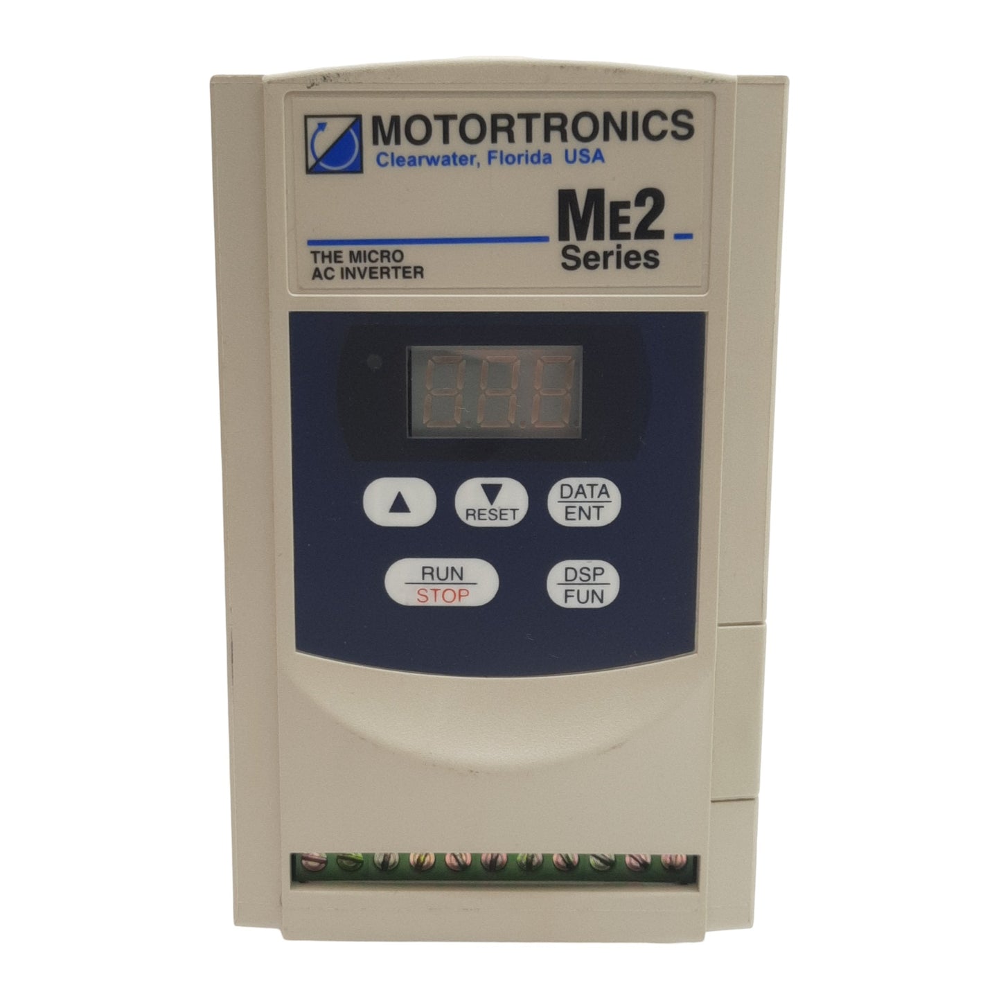 Used Motortronics ME2-1P5-M AC Drive PNP 1-Phase 110-240VAC In 3-Phase 380-460VAC Out