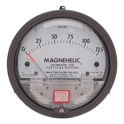 Used Dwyer 2000-125PA Magnehelic Differential Pressure Gauge, 0-125Pa, 1/8in NPT