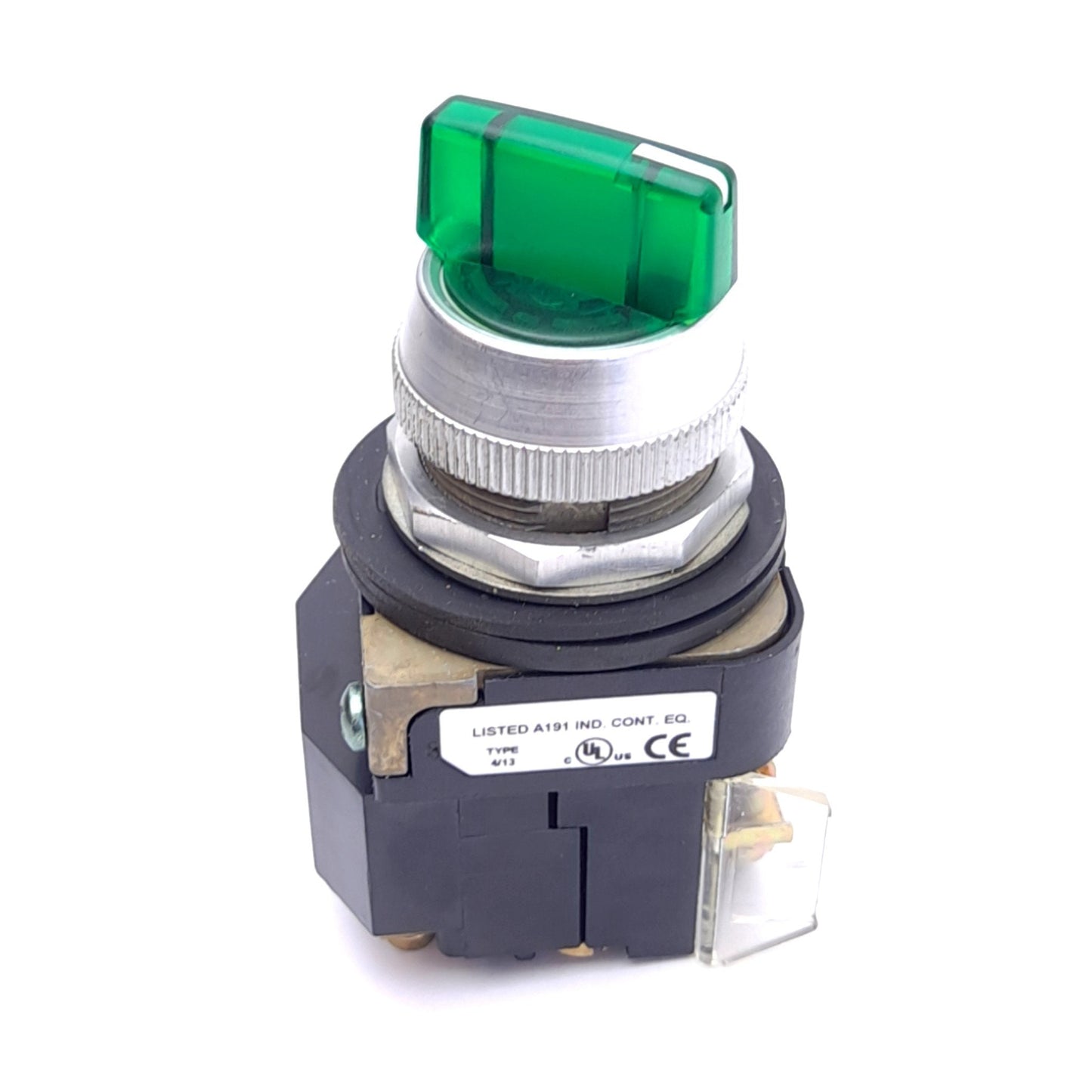 Used Allen Bradley 800T-16HG2KB6AX Selector Switch, ø30.5mm, 1NO 1NC, 120VAC