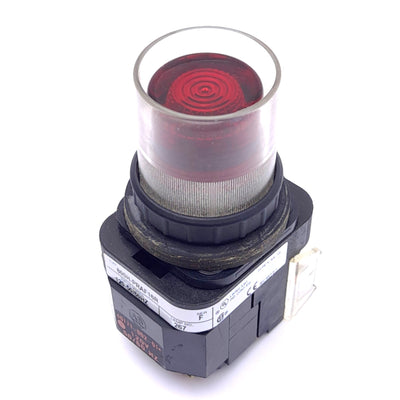 Used Allen Bradley 800H-PRAF16R Momentary Push Button, ø30mm, 1NO 1NC, 120VAC