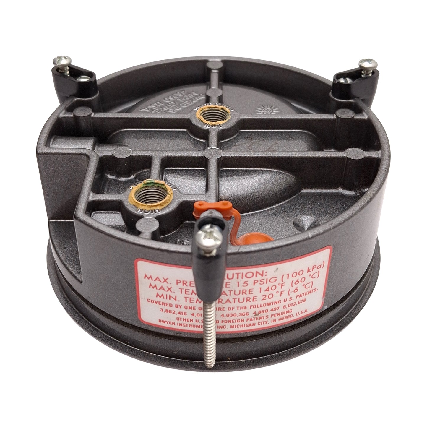 Used Dwyer 2304 Magnehelic Differential Pressure Gauge, 2-0-2in WC, 1/8in NPT