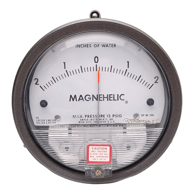 Used Dwyer 2304 Magnehelic Differential Pressure Gauge, 2-0-2in WC, 1/8in NPT
