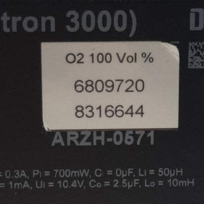 Used Drager 83 16 644 Polytron 3000 Measuring Unit, O2 0-100Vol%, 12-30VDC, 4-20mA