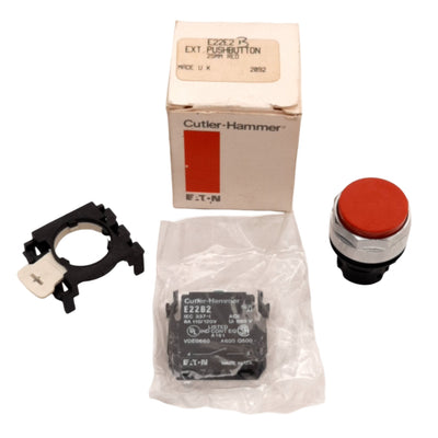 New Cutler-Hammer E22E2 Red Extended Pushbutton Assembly, 22.5mm, with 1NO