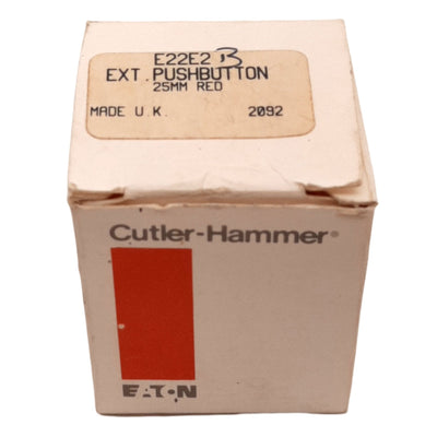 New Cutler-Hammer E22E2 Red Extended Pushbutton Assembly, 22.5mm, with 1NO