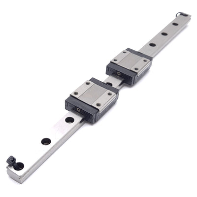 Used CPC MR12MN ZU (x2) Miniature Linear Guide Blocks w/ 12x260mm Rail, 4269N Max