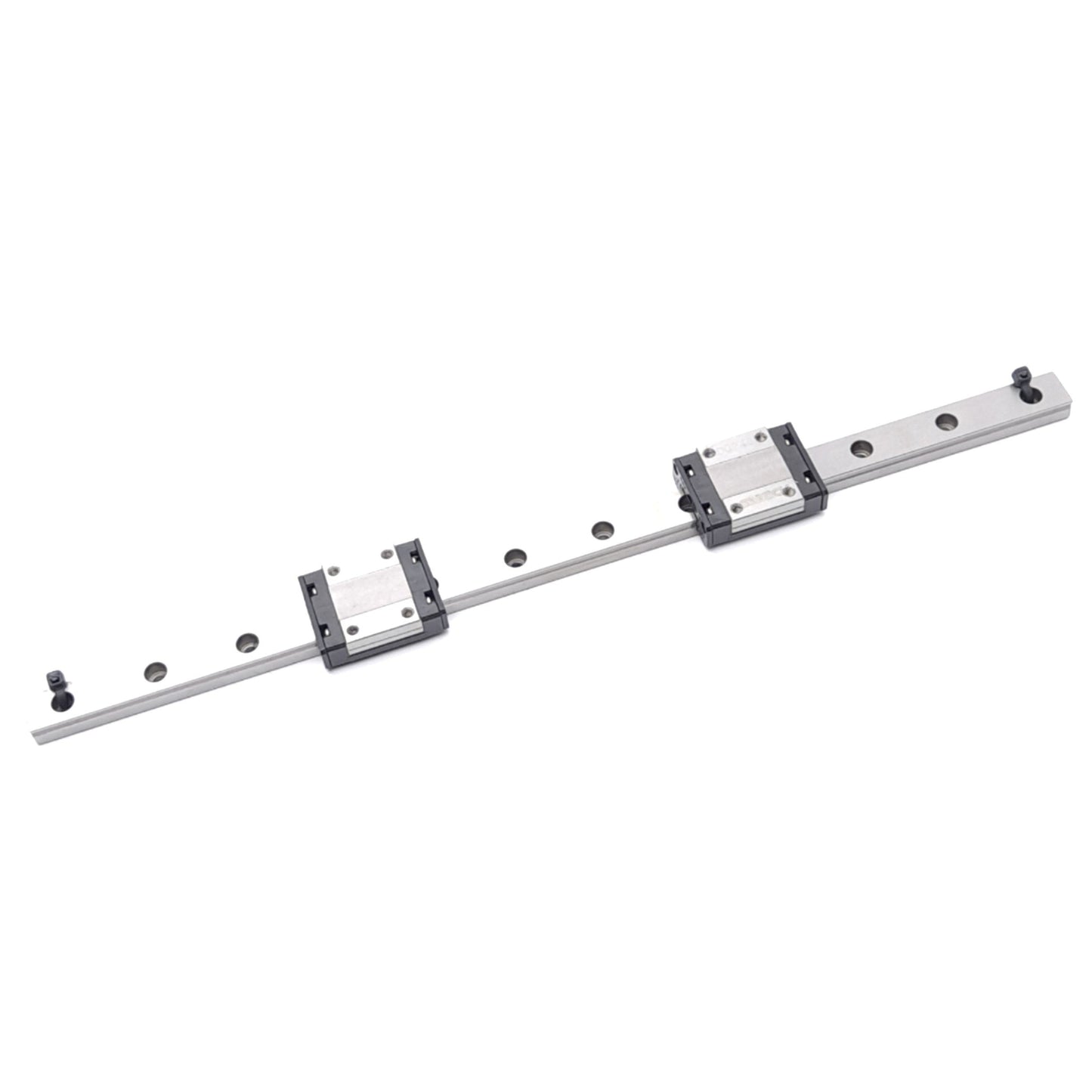 Used THK 2 SRS12M 295L Caged Ball Linear Guide Blocks w/ 12x295mm Rail, 4kN Max