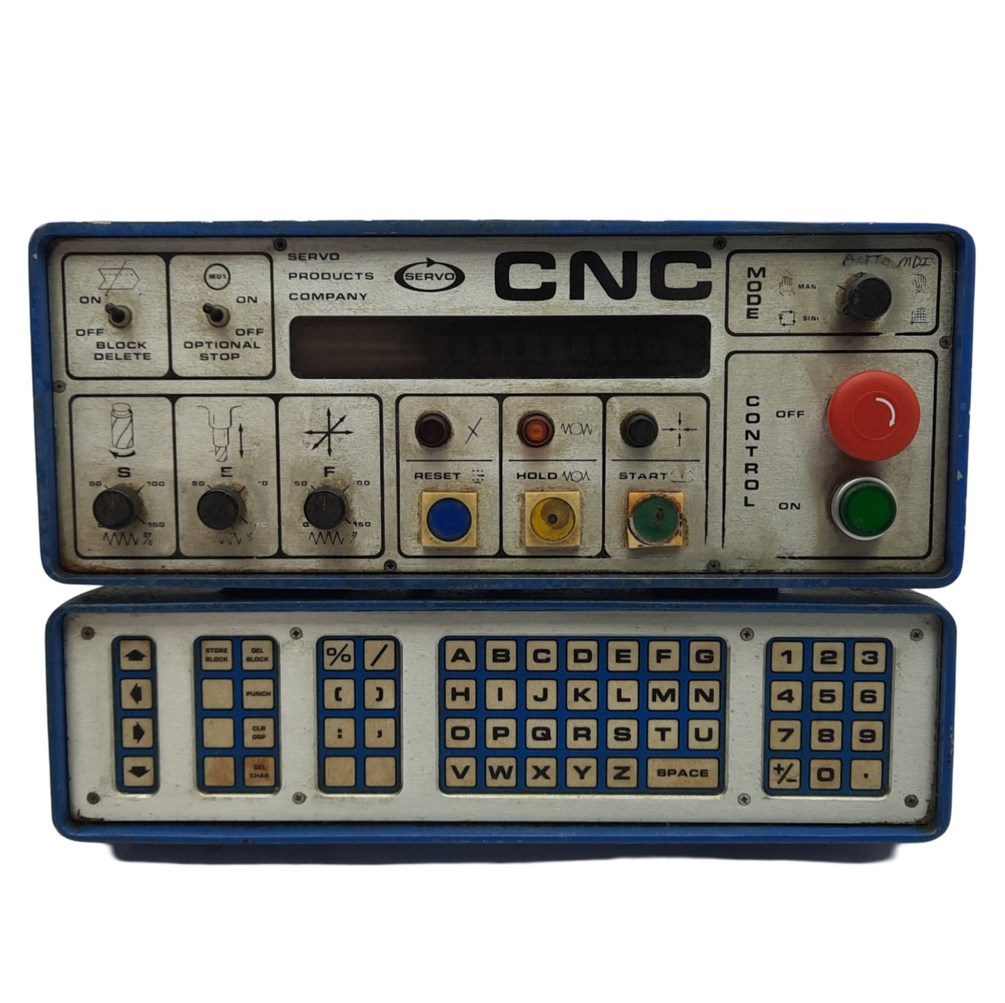Used Servo Products Model 7501 CNC Mini Mill Front Control Panel *Worn / Legend*