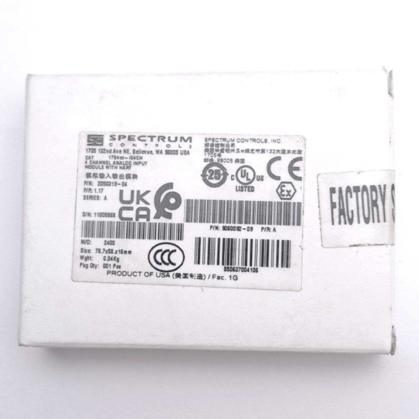 New Spectrum 1734sc-IE4CH POINT I/O 4-Channel Analog Module, HART 4-20mA Input