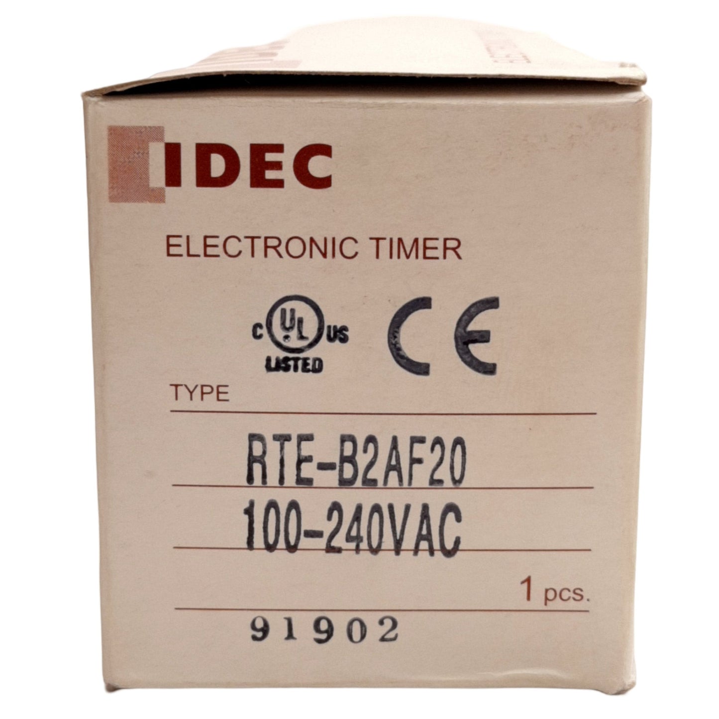 New IDEC RTE-B2AF20 Electronic Timer, Blade Socket, 0.1sec-600hr, 240VAC 10A