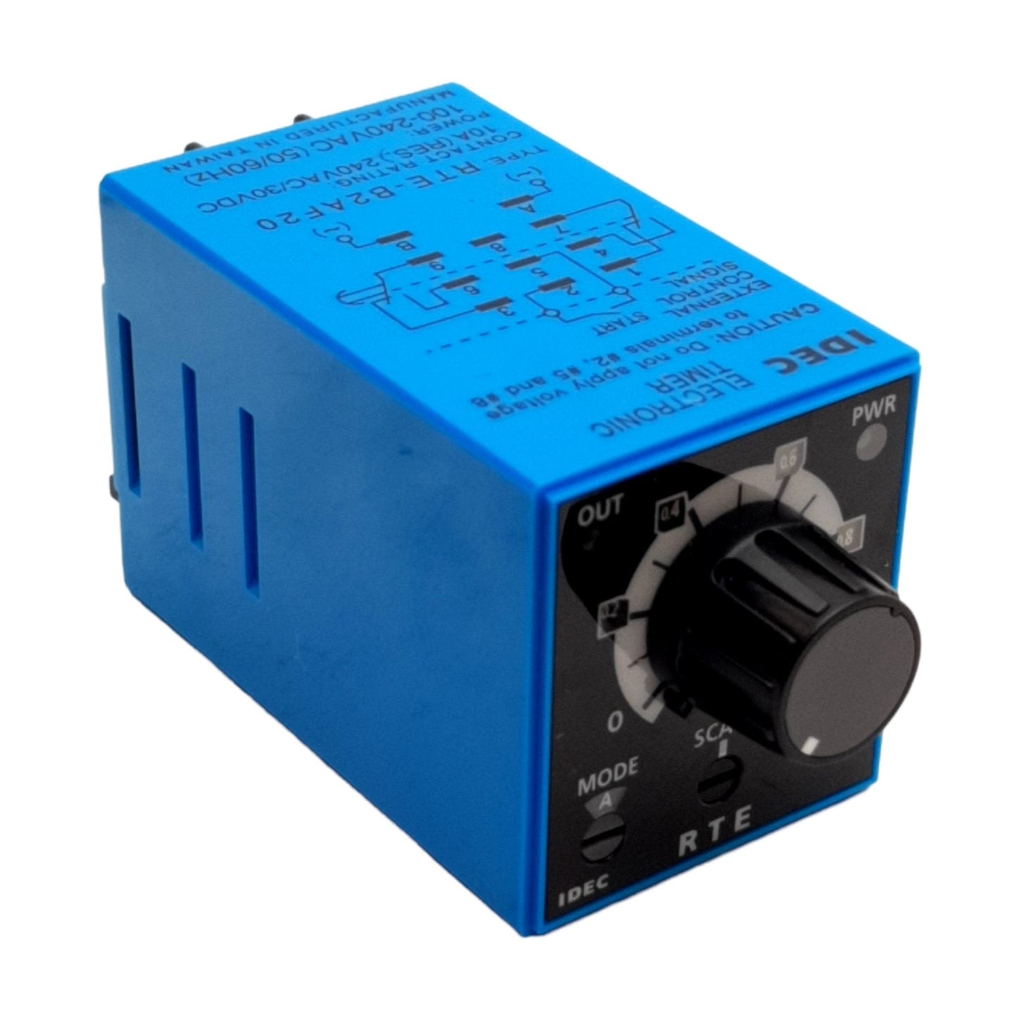 New IDEC RTE-B2AF20 Electronic Timer, Blade Socket, 0.1sec-600hr, 240VAC 10A