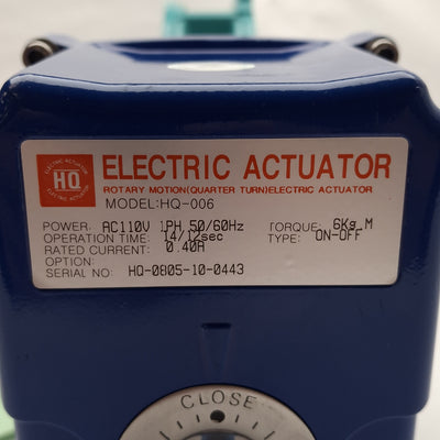 New Tomoe 700Z-4I-2 Electric Butterfly Valve, 1/4 Turn, ø6in, 1.0MPa, 110VAC