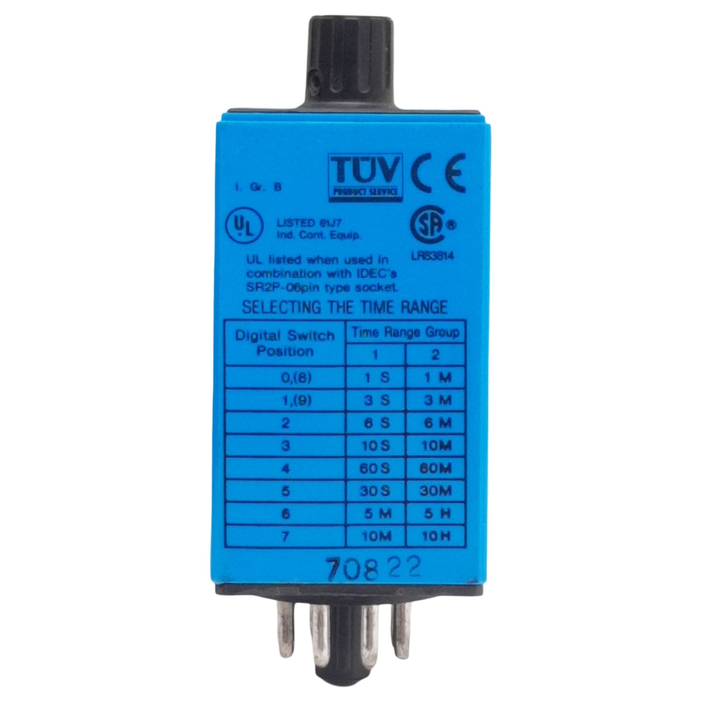 Used Idec RTE-P11 Multi-Function Time Delay Relay 0.1s-10min Range, 24VAC/VDC In