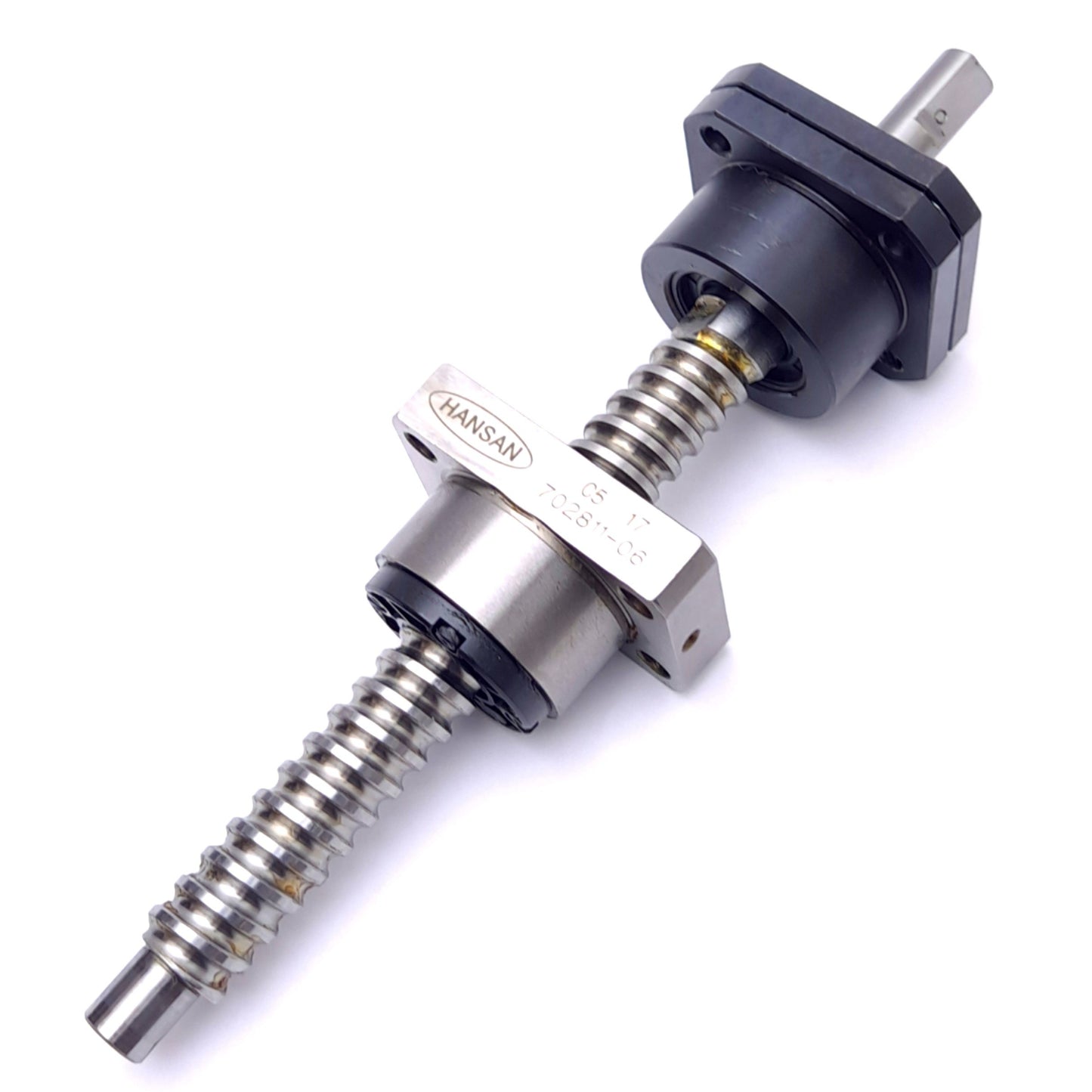 Used Hansan C5 17 702811 Linear Ball Screw Assembly, ø15mm, 5mm Lead, 115mm Stroke