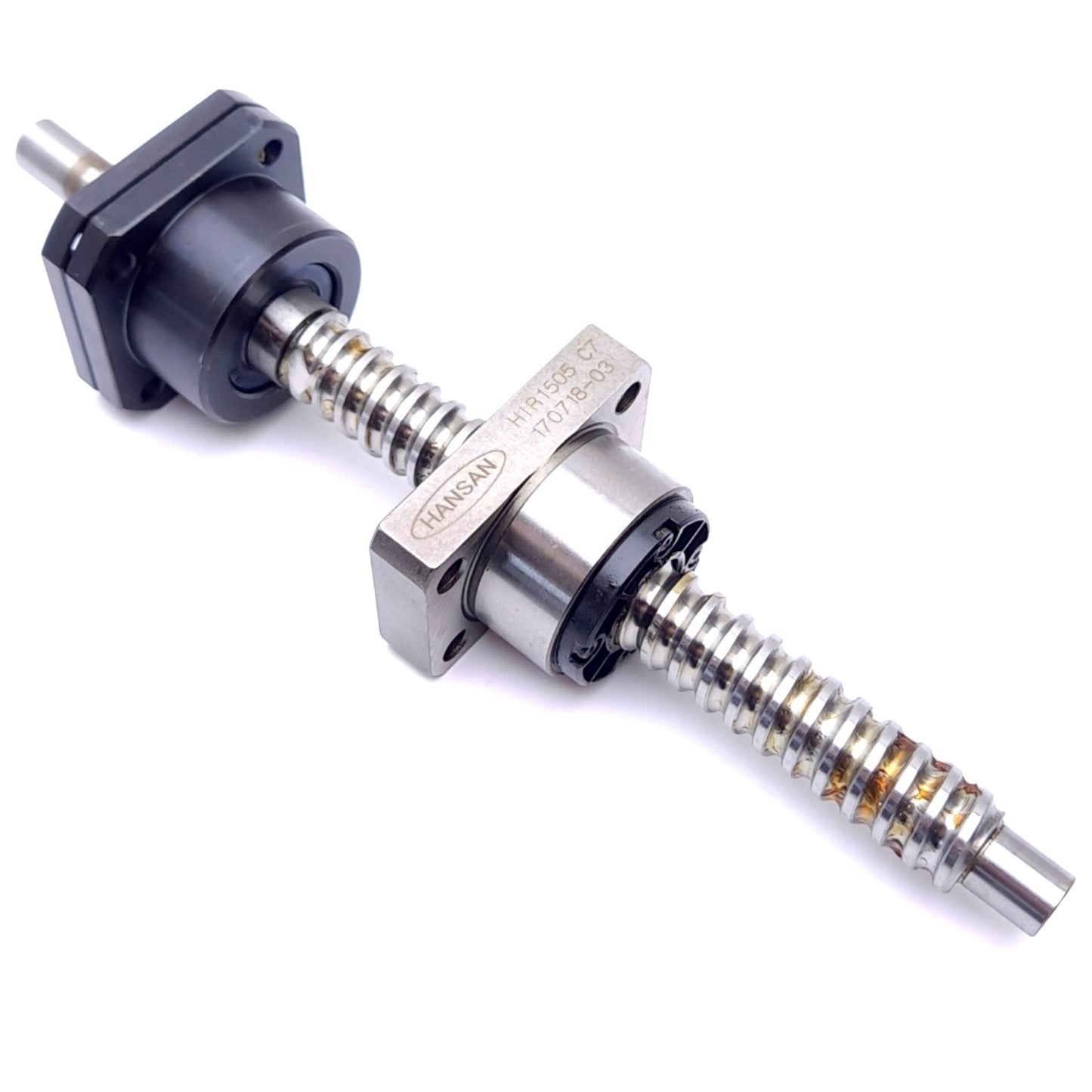 Used Hansan HIR1505 C7 Linear Ball Screw Assembly, ø15mm, 5mm Lead, 125mm Stroke