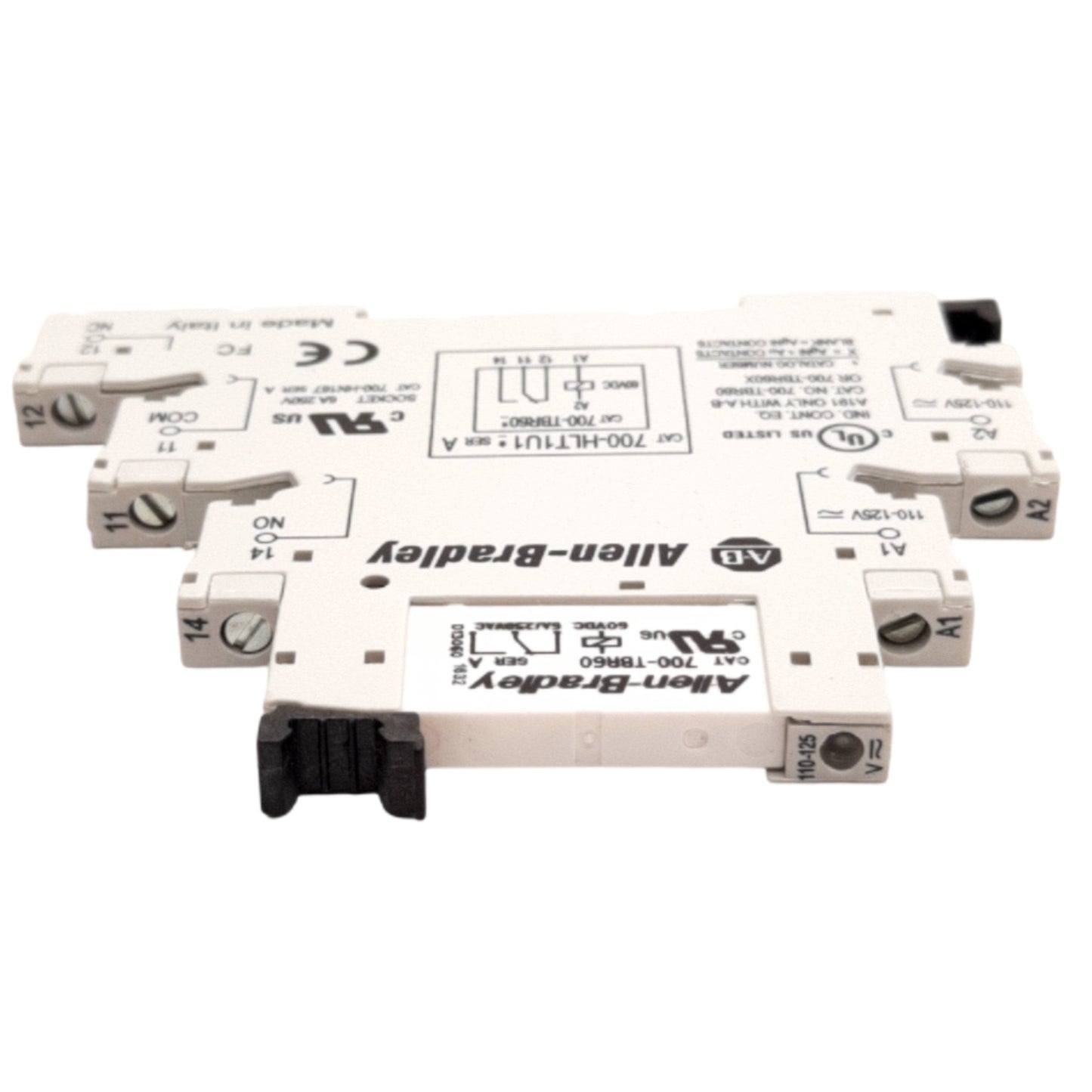 New Lot of 2 Allen-Bradley 700-TBR60 Terminal Block Relay, 110/125VAC/DC, w/ Socket