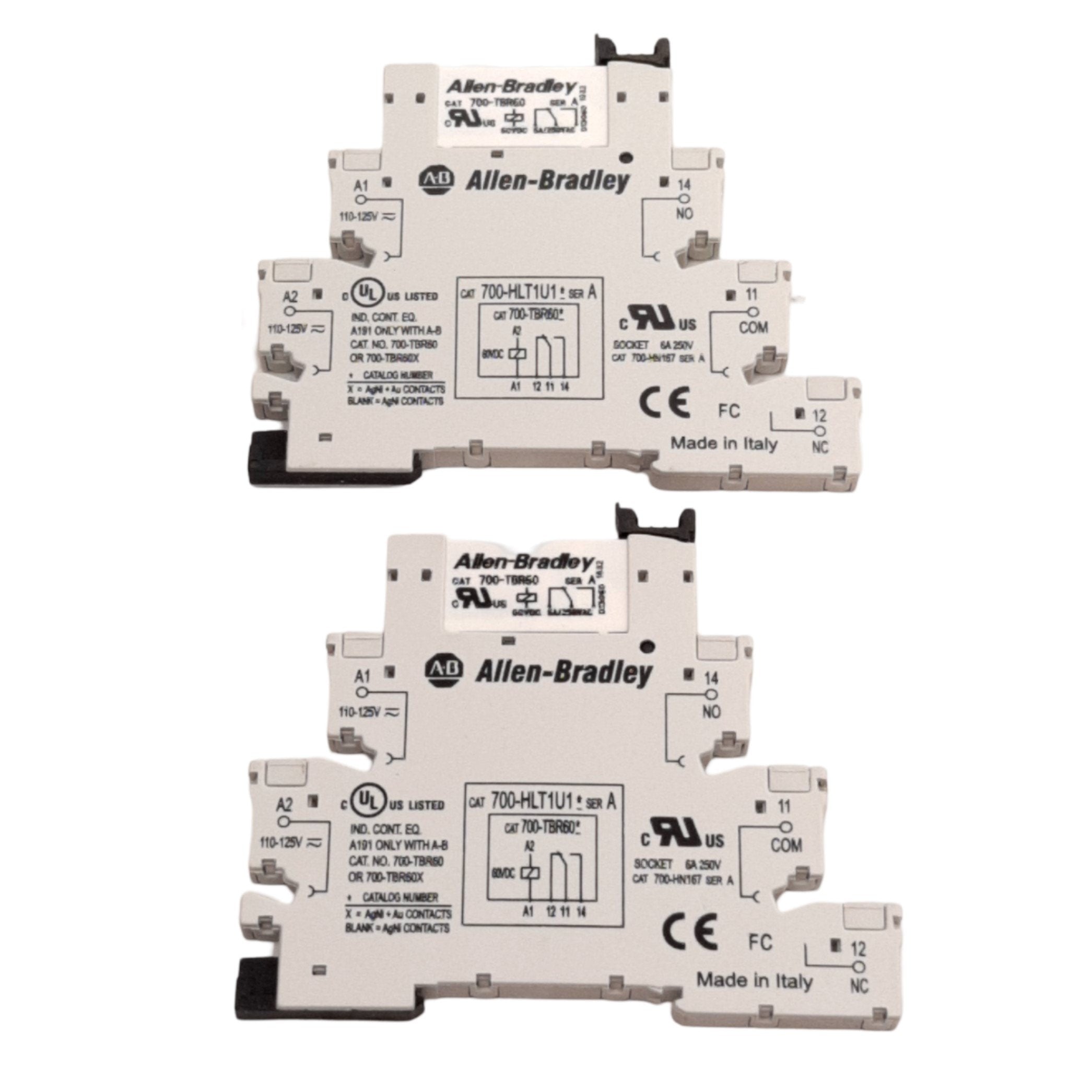 Lot of 2 Allen-Bradley 700-TBR60 Terminal Block Relay, 110/125VAC/DC ...