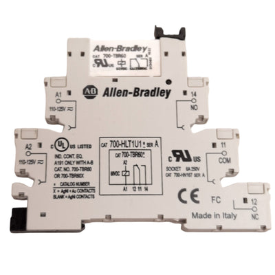 New Lot of 2 Allen-Bradley 700-TBR60 Terminal Block Relay, 110/125VAC/DC, w/ Socket