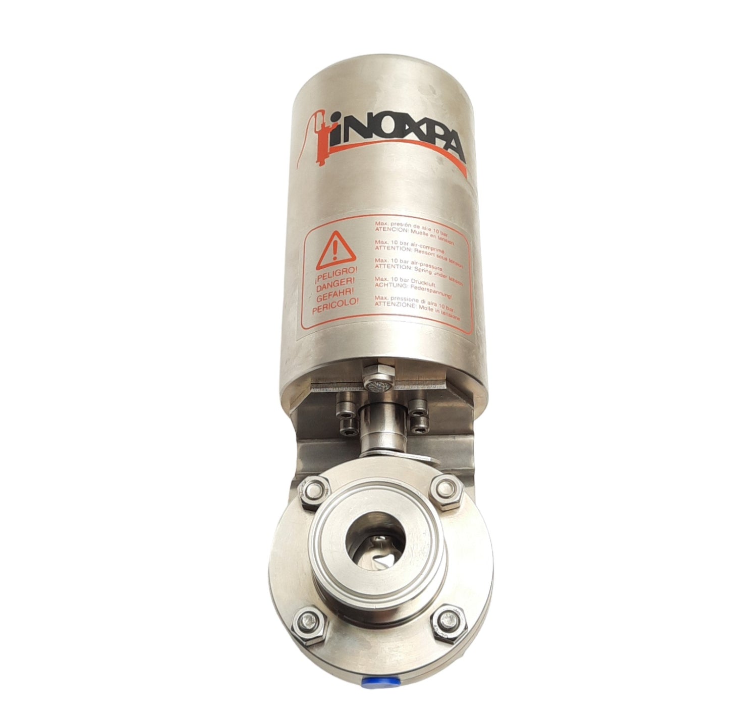 Used Inoxpa Model 08 Sanitary Valve & Actuator, DN25 / 1in, 10bar Max, 1/4in Tube