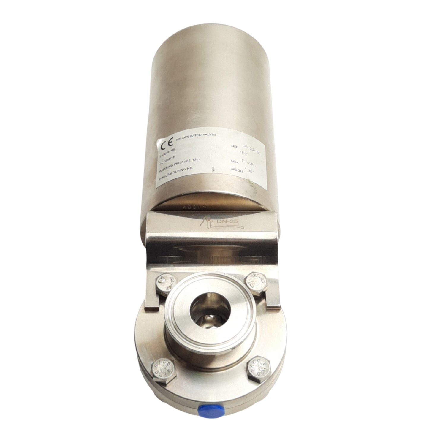 Used Inoxpa Model 08 Sanitary Valve & Actuator, DN25 / 1in, 10bar Max, 1/4in Tube