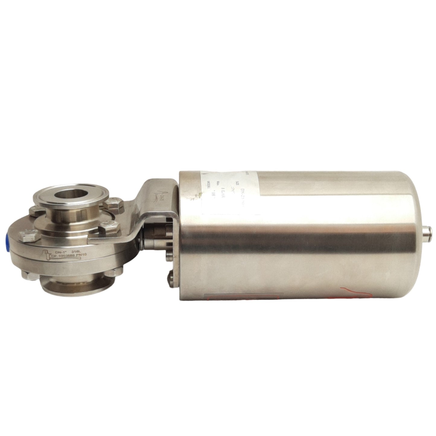 Used Inoxpa Model 08 Sanitary Valve & Actuator, DN25 / 1in, 10bar Max, 1/4in Tube