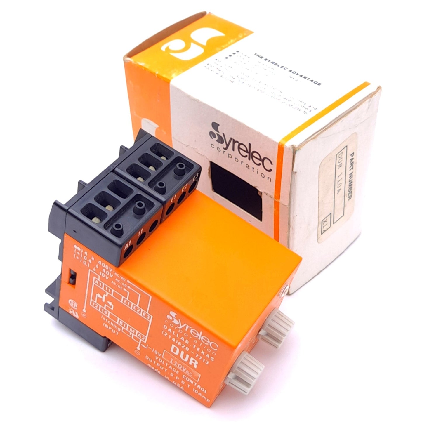 New Syrelec DUR110A Voltage Control Relay, 0.1-400V AC/DC, 110VAC, SPDT 250VAC 10A