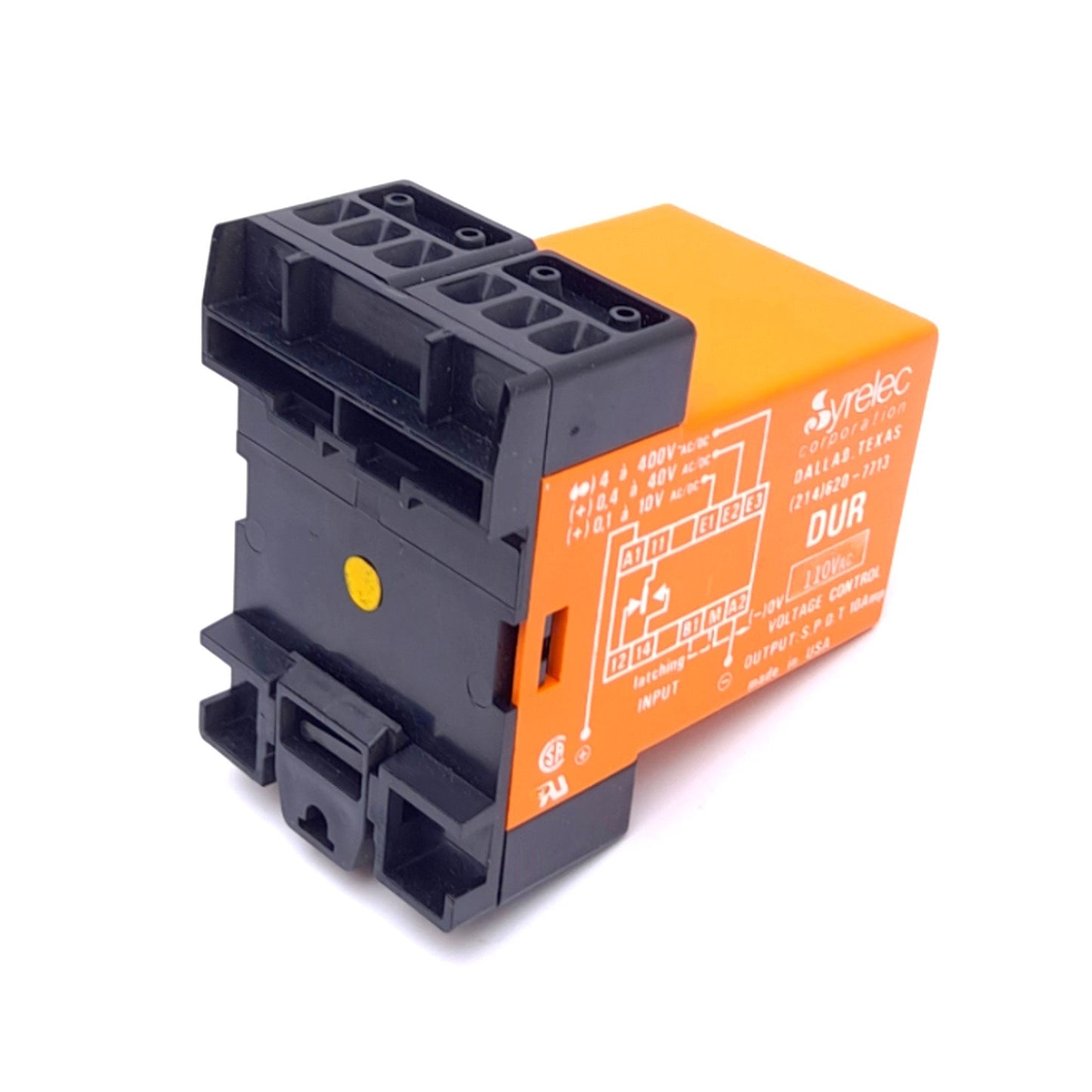 New Syrelec DUR110A Voltage Control Relay, 0.1-400V AC/DC, 110VAC, SPDT 250VAC 10A