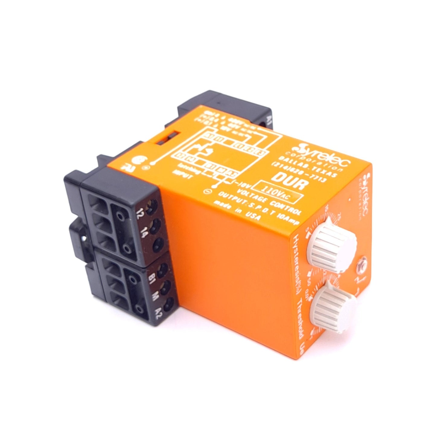 New Syrelec DUR110A Voltage Control Relay, 0.1-400V AC/DC, 110VAC, SPDT 250VAC 10A