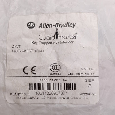 New Allen Bradley 440T-AKEYE10AH Guardmaster Trapped Key Interlock Key, Code "Ah"