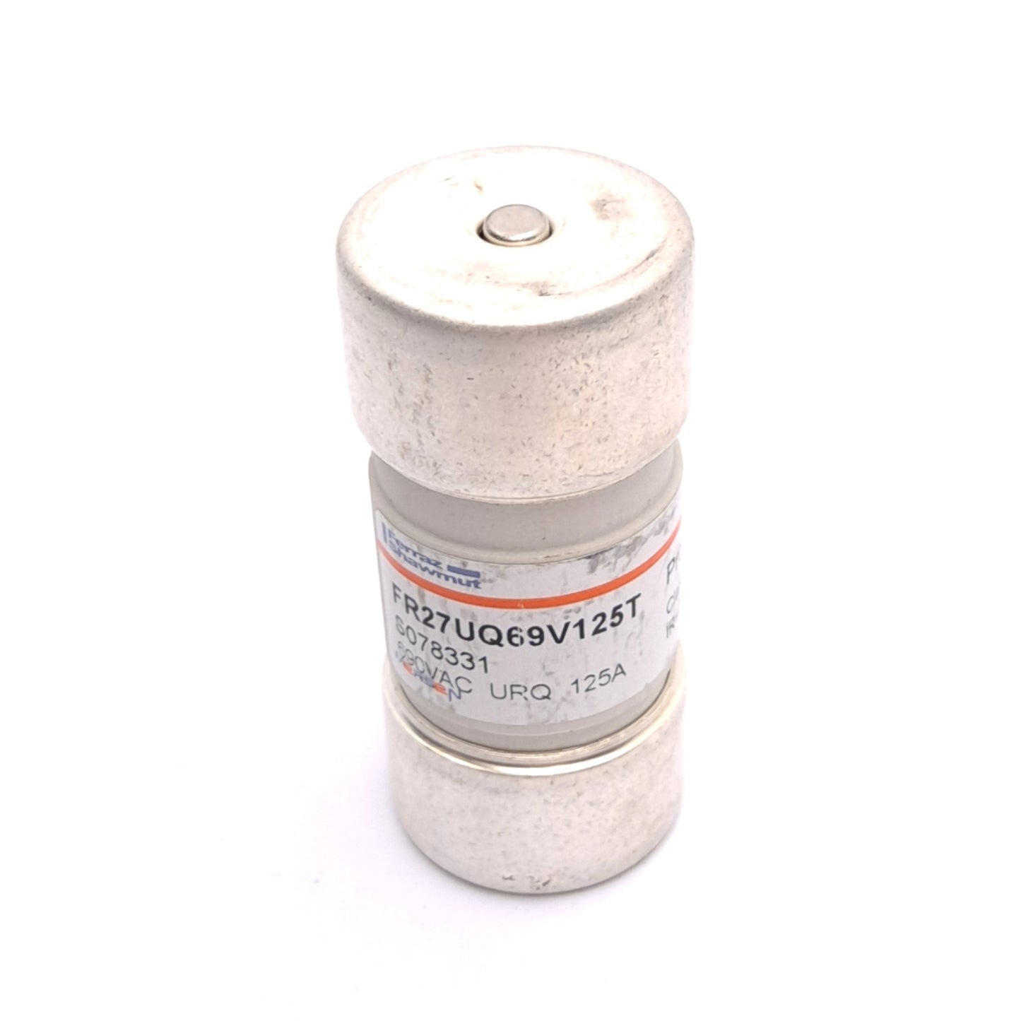 Used Ferraz Shawmut FR27UQ69V125T Semiconductor Fuse, 690VAC 125A, Class aR, ø27mm