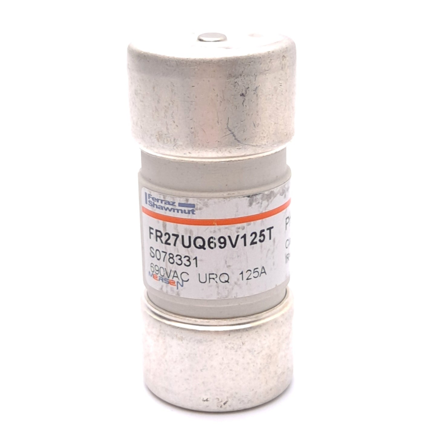 Used Ferraz Shawmut FR27UQ69V125T Semiconductor Fuse, 690VAC 125A, Class aR, ø27mm