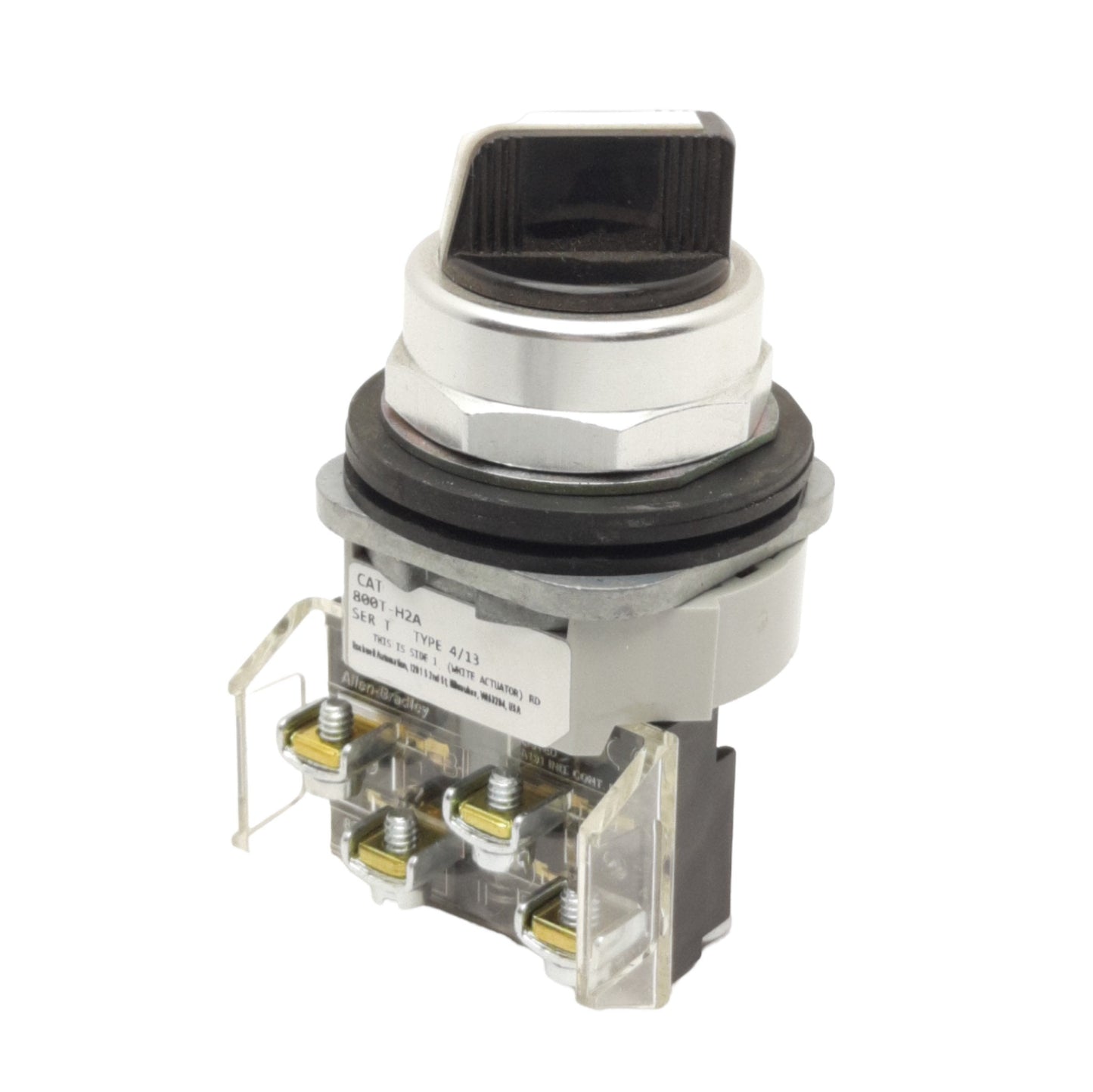 Used Allen Bradley 800T-H2A Maintained Selector Switch, ø30mm, 1NO 1NC, 600VAC 10A