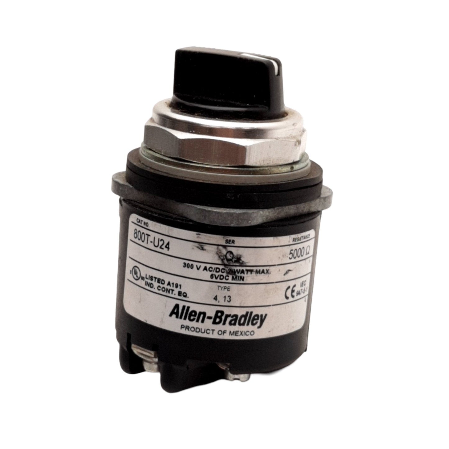 Used Allen-Bradley 800T-U24 Series Q Potentiometer, 300VAC/DC, 5000 Ω, 30mm