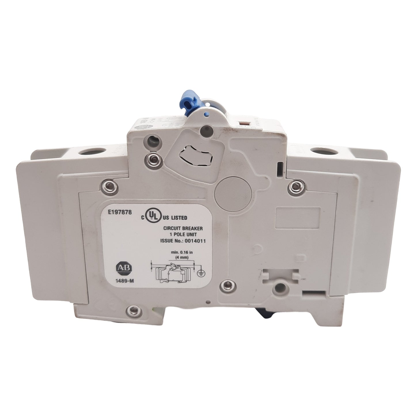 Used Allen Bradley 1489-M1C150 Circuit Breaker, 1-Pole C-Curve, 230VAC 15A, DIN Rail