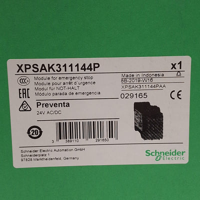 New Schneider XPSAK311144P PREVENTA XPS-AK E-Stop Safety Relay Module 24VAC/DC