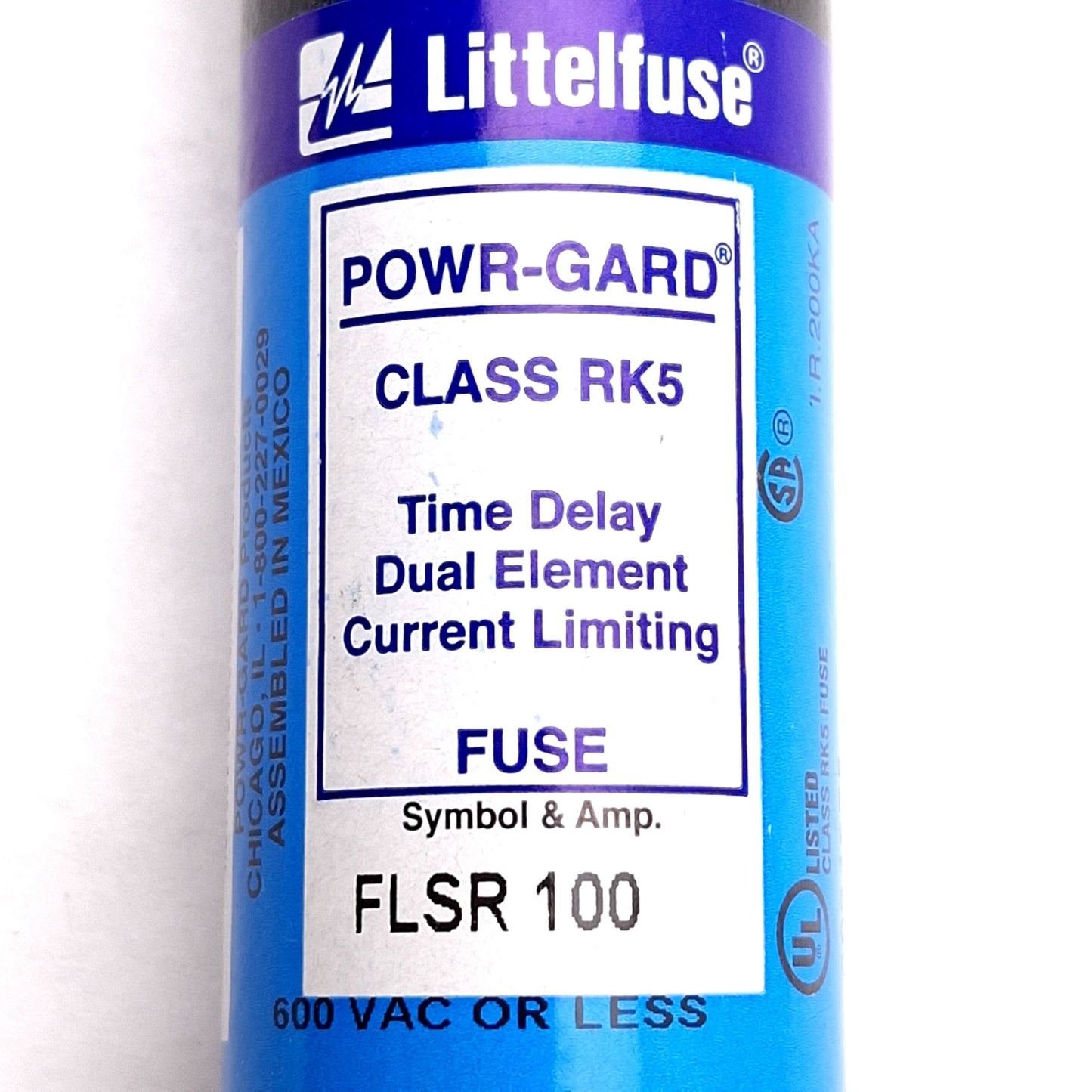 New Littelfuse FLSR100 POWER-GARD Time Delay Fuse, 100A, 600VAC, Class RK5