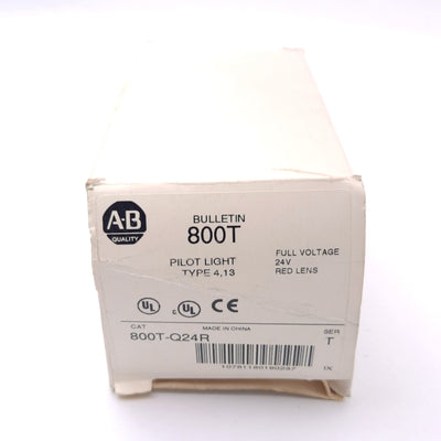 New Allen Bradley 800T-Q24R Red Pilot Light, ø30mm, 24VAC/DC Input, Incandescent
