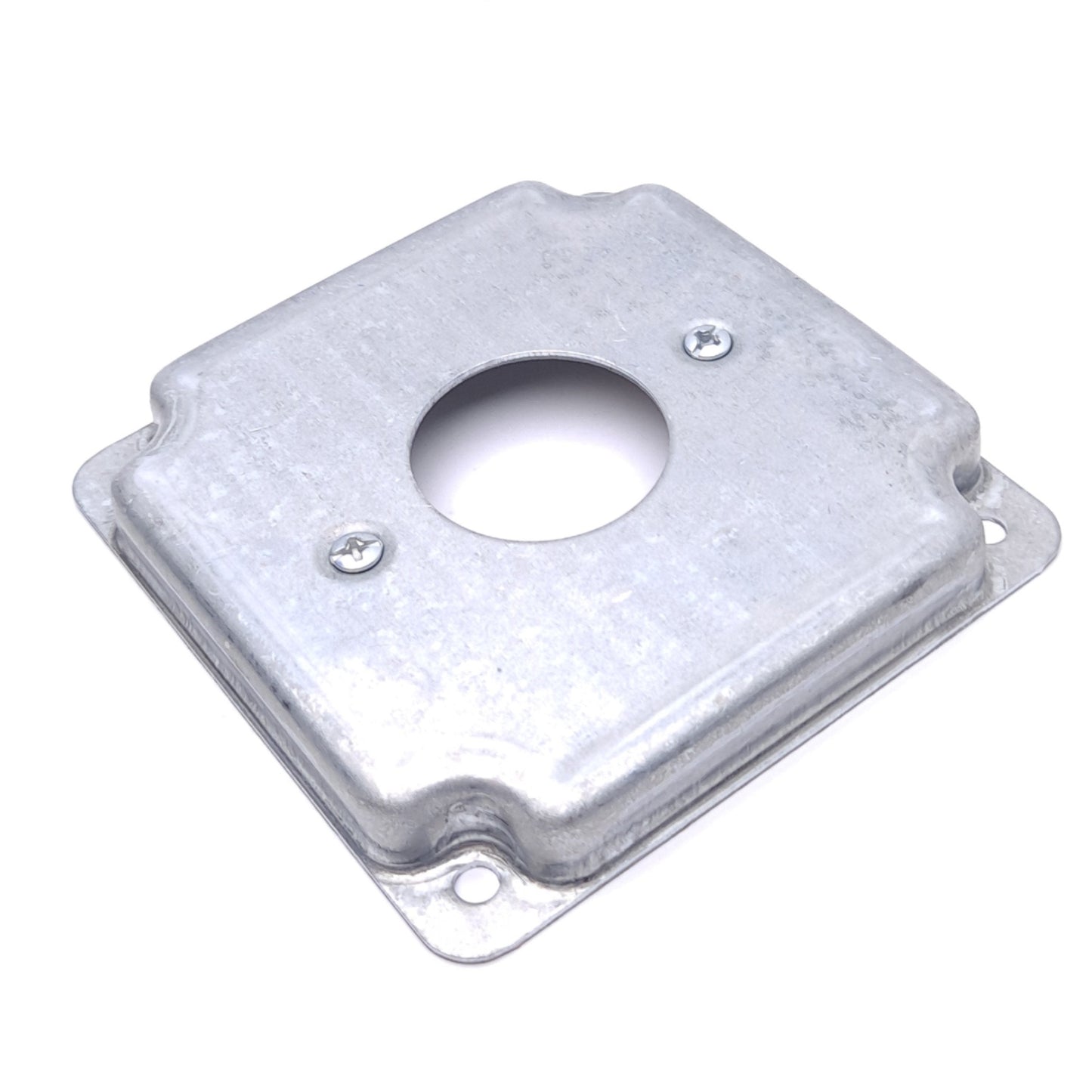 New Box of 10 Hubbell 801C RACO 4in Square Covers, ø1.406in Receptacle, 1/2in Raised