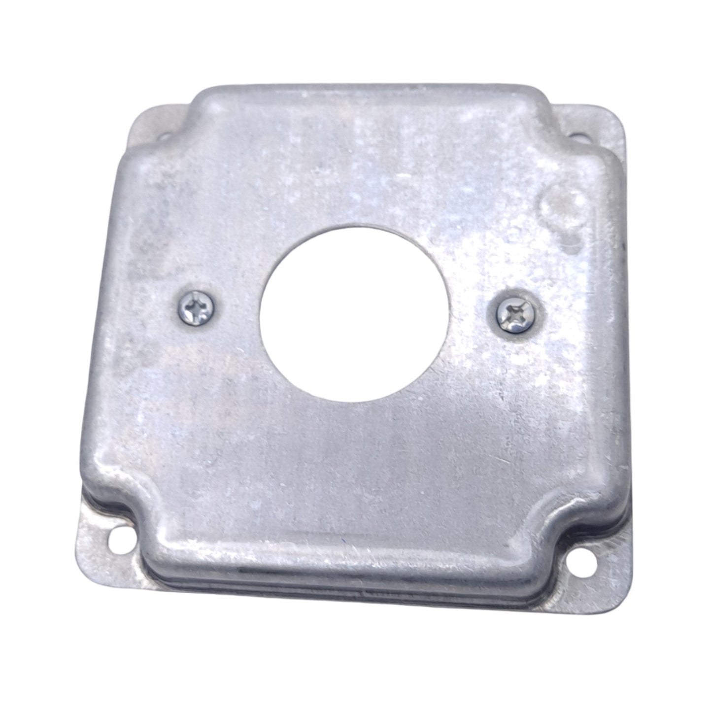 New Box of 10 Hubbell 801C RACO 4in Square Covers, ø1.406in Receptacle, 1/2in Raised