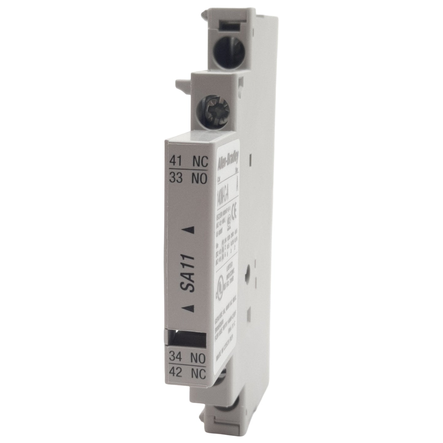 New Allen Bradley 140M-C-ASA11 Auxiliary Contact Block, 2-Pole 1NO 1NC, 5A 600VAC