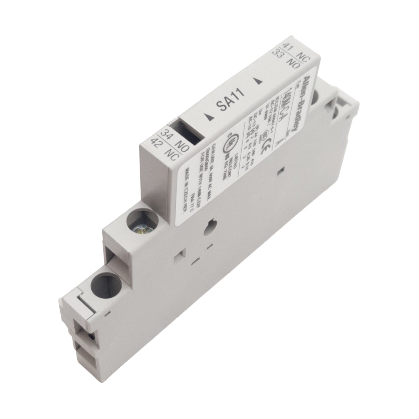 New Allen Bradley 140M-C-ASA11 Auxiliary Contact Block, 2-Pole 1NO 1NC, 5A 600VAC