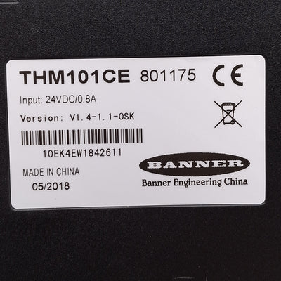 Used Banner THM101CE Touchscreen HMI, 10.1" 1024x768 TFT Color Display, 24VDC