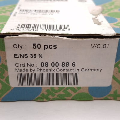 New Lot of 50 Phoenix Contact 00800886 E/NS 35 N Terminal Block End Bracket, 9.5mm