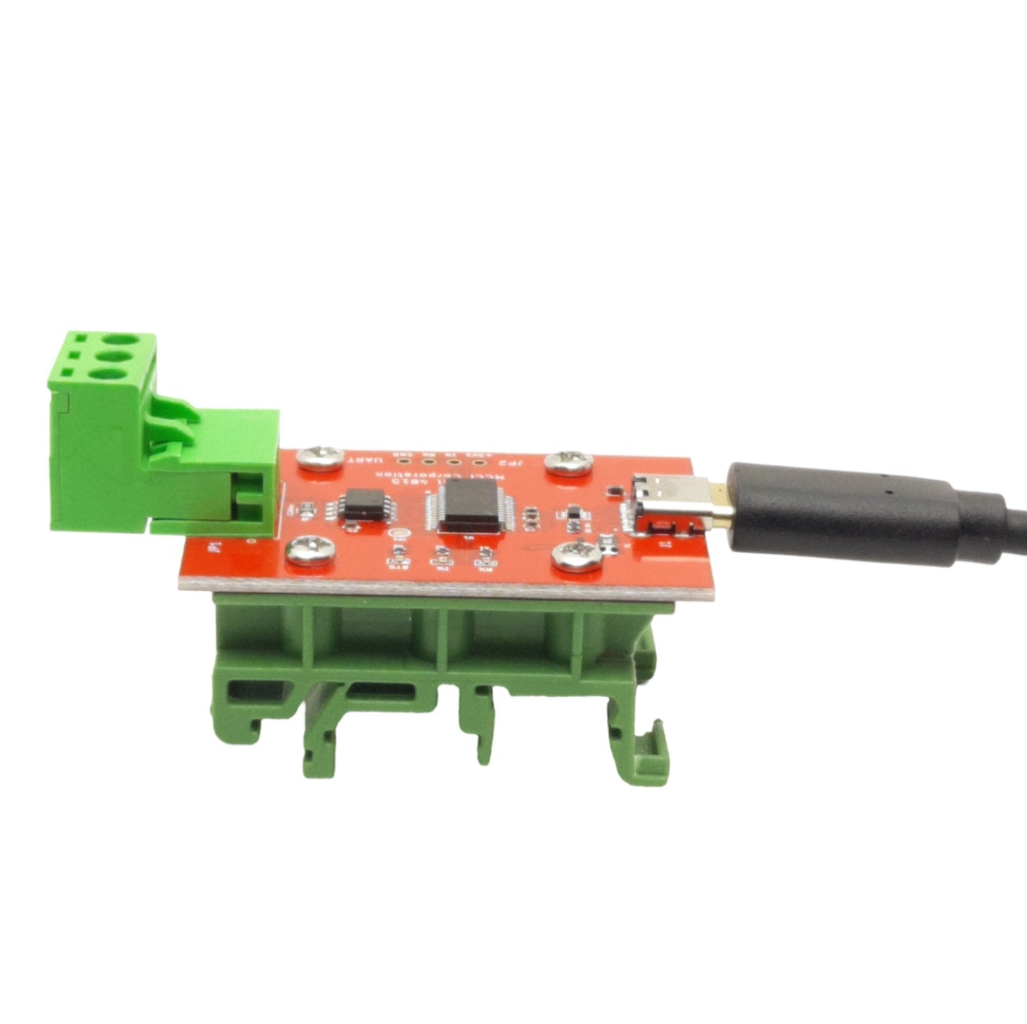 Used MCCI Model 4815 USB-C to RS232 Converter, DIN Rail Mount, USB 2.0, 50mm x 35mm