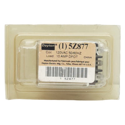 New Dayton 5Z877 Ice Cube Relay, 120/240VAC 10A DPDT Contact, 120VAC Coil, 9-Pin